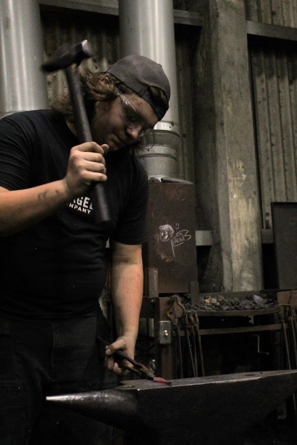 Holden Fenhoff at the anvil