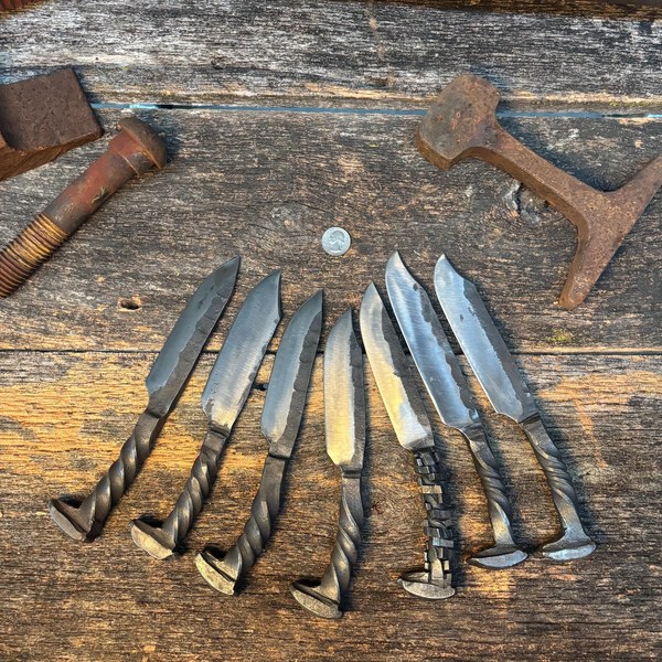 Customizable Forged Railroad Spike Knives