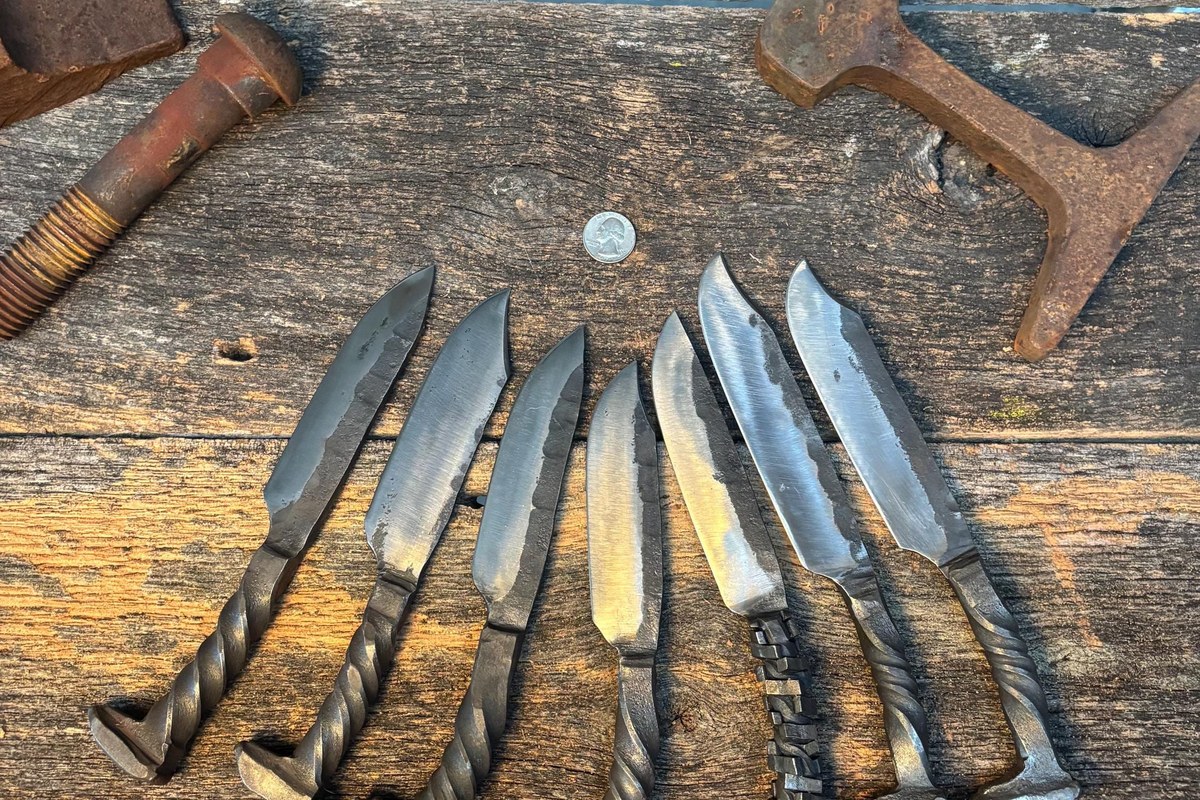 Customizable Forged Railroad Spike Knives