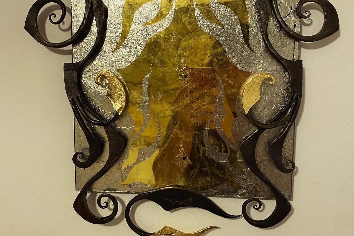 Gilded Frame and Glass Art Piece